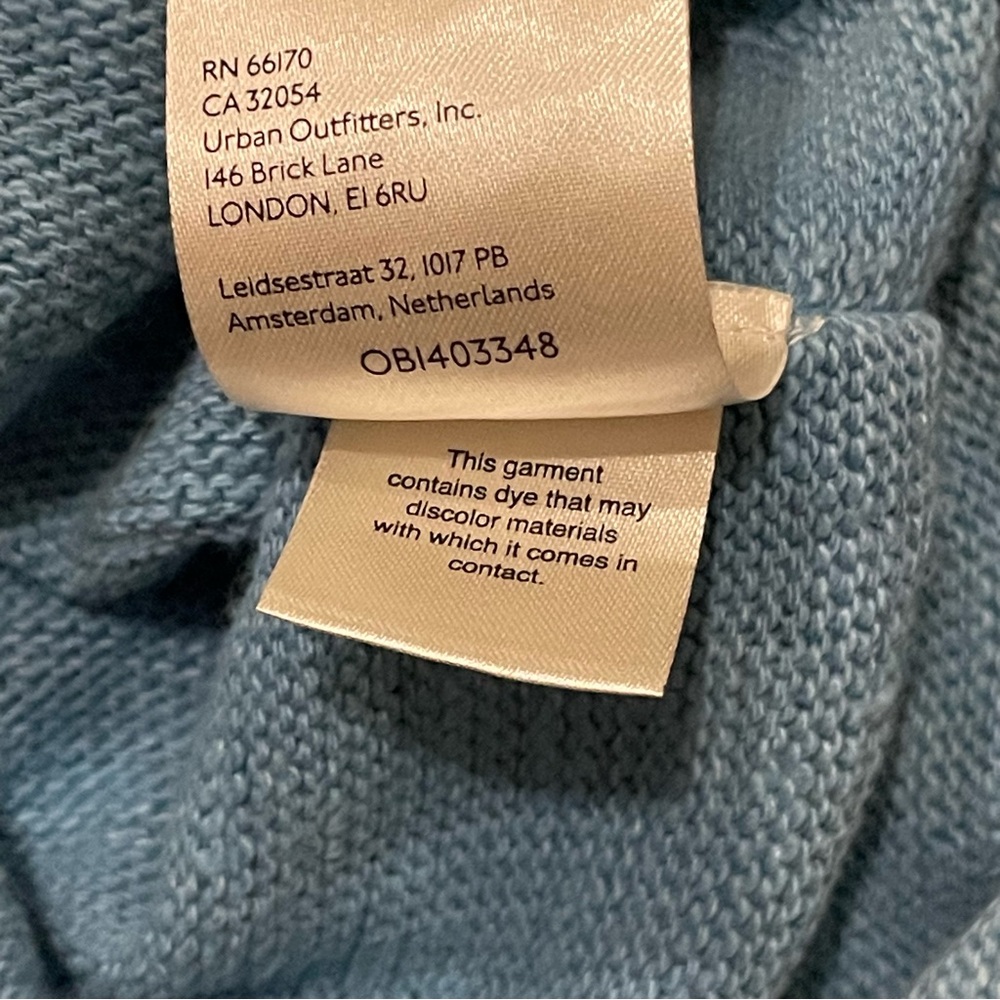 We The Free Free People Timmy Turtleneck Blue Oversized Sweater Women’s Large - Picture 9 of 13